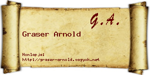 Graser Arnold névjegykártya